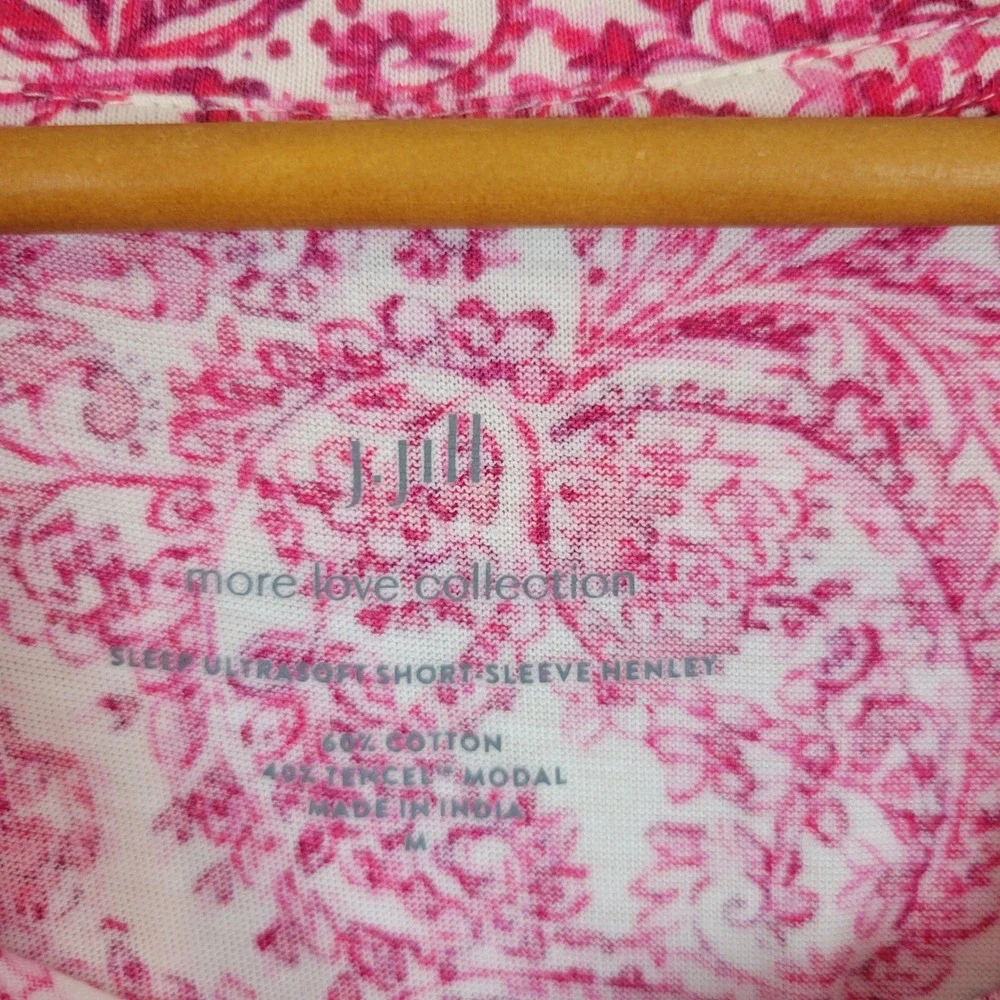 J. Jill Sleep Ultrasoft Pajamas Set Pink Floral Paisley Size Medium Cotton Modal